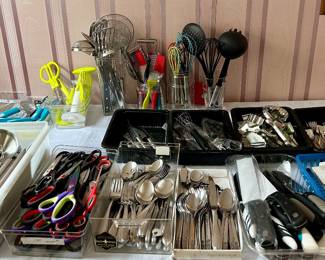 Large selection of cutlery, utensils, flatware…