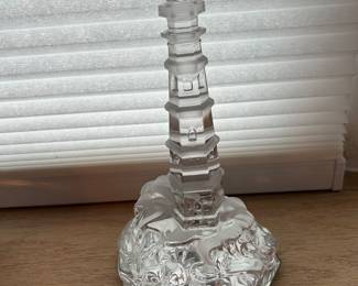 Lenox "Light at Crystal Point" lighthouse figurine, crafted from fine crystal in Germany.