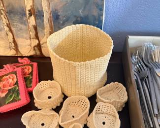 Vintage crocheted coozies 