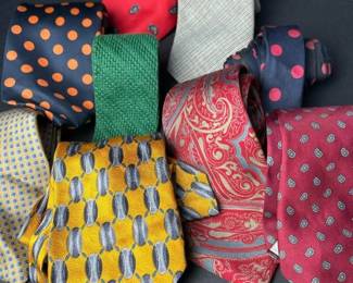 055 designervintagesilknecktieslotjohn
