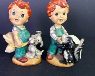 222 vintageceramicredhairedchildrenfigu