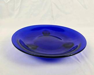 091 cobaltblueglassplate10inchdiameter