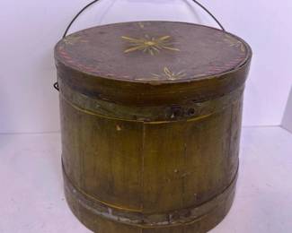 069 vintagepaintedwoodenfirkinstoragepa