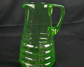 003 vintagelargegreenuraniumglasspitche