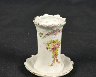 086 antiqueporcelainhatpinholderflorald