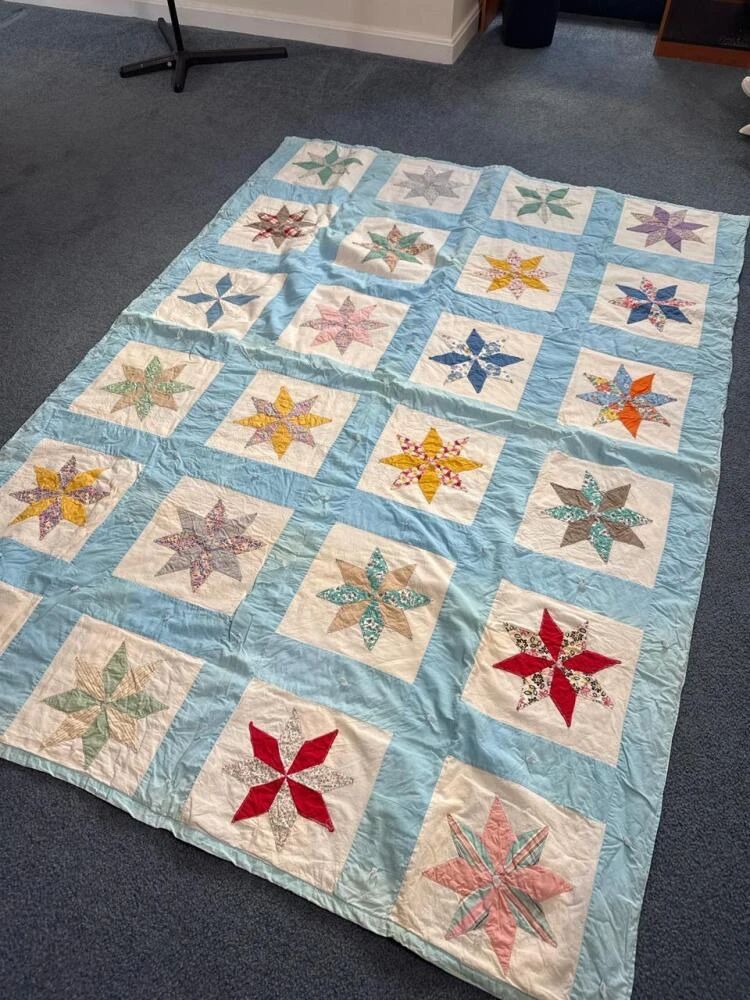 001 vintagehandmadeeightpointstarpatchw