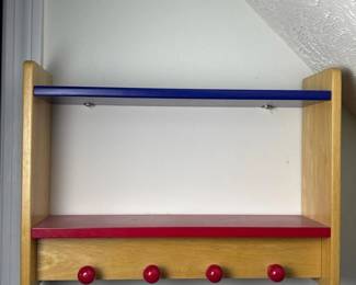 374 woodenprimarycoloredwallmountedshel