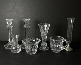 196 12pieceglasstablewarelotcandlehold