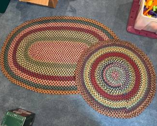 415 setof2vintagebraidedmulticolorrugs