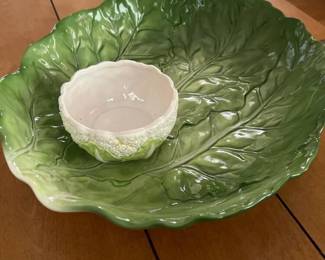 032 otagirijapanlettuceleafceramicservi