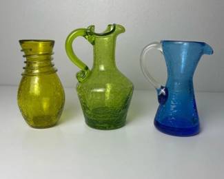 006 setofthreevintagehandblowncrackle