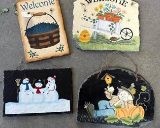 331 setof4handcraftedslateplaques