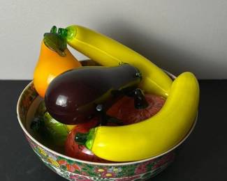 024 handblownglassfruitsetof8withdec