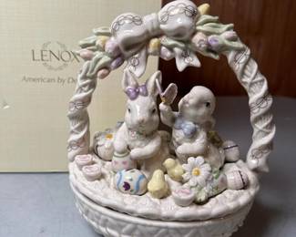 304 lenoxeastermorningbunnybasketporcel