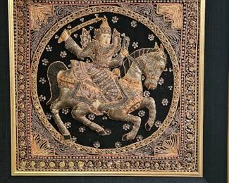 vintage thai fabric artwork