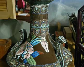 vintage enamel cloissonne vase