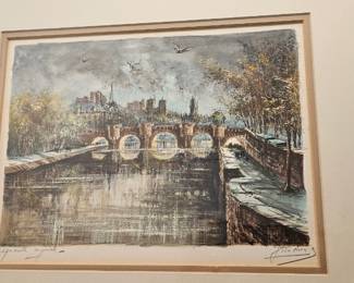 vintage French watercolor art