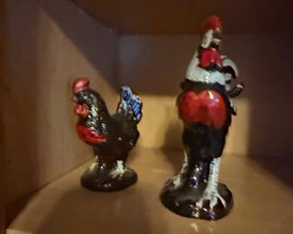 Pair of Vintage Ceramic Roosters