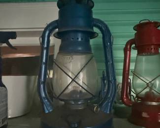 Dietz #8 Air Pilot Blue Kerosene Lantern