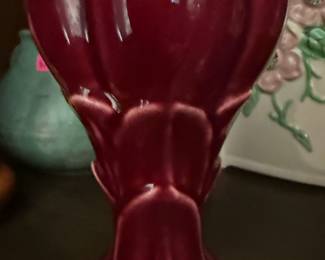 Red Wing Pottery Art Deco Fluted Vase