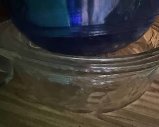 Vintage Anchor Hocking Cobalt Blue and Textured Glass Mixing Bowls