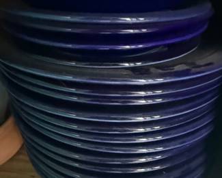 Stack of Cobalt Blue Glass Plates