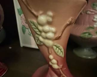 Roseville Snowberry Cornucopia Vase