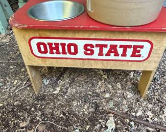 Vintage Ohio State Buckeyes Pet Feeder Stand