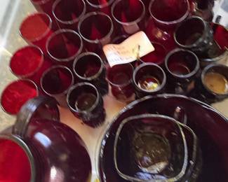 Anchor Hocking Ruby Red Glassware Set