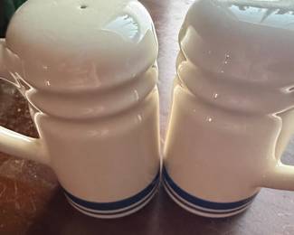 Roseville Pottery Friendship Blue Line Salt and Pepper Shakers
