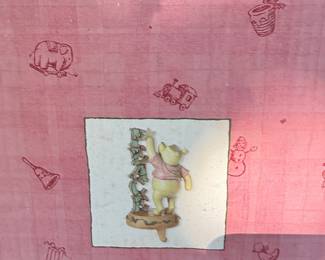 Disney Winnie the Pooh "A Beary Christmas" Stocking Holder with "PEACE" Garland