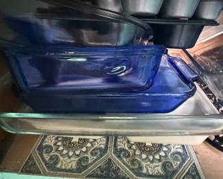 Anchor Hocking Cobalt Blue Glass Baking Dish Set