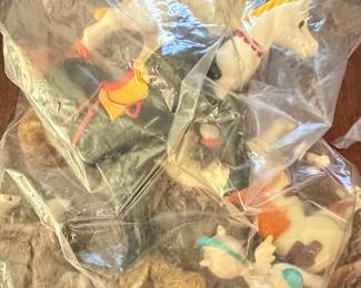 Vintage Toy Animal Figurines Lot (Lucky Luke, Pegasus, Horse, Dog, Cow)