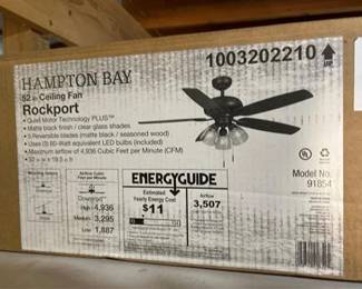Hampton Bay Rockport 52 in. LED Matte Black Ceiling Fan