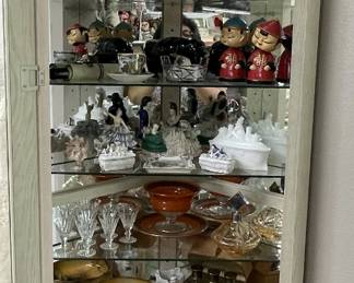Porcelian Doll, Milk Glass, Nodders