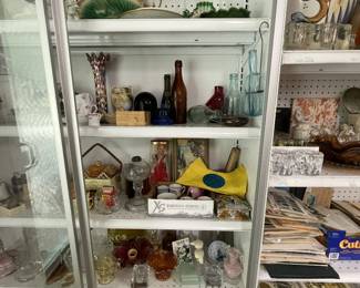 Fish Set, Majolica, Banjo Bottles