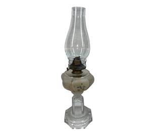 Antique Clear Oil Lamp Glass EAPG
