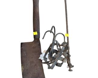 Vintage Metal Animal Trap Meat Cleaver