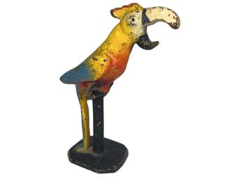 Antique C1930 Cast Iron Parrot Figure Bottle Opener John Wright