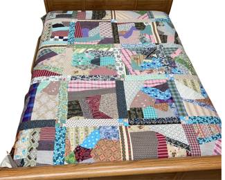 Vintage Crazy Handmade Quilt Cotton Floral