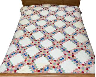 Antique Handmade Quilt Hand Stitched Postage Stamp