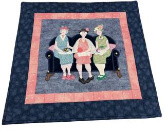 Quilt Wall Décor 3 Old Ladies Aunties Real Necklaces Elderberry Party Animals