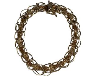 Vintage 14K Gold DAG Spain Wire Woven Bracelet 13.33g