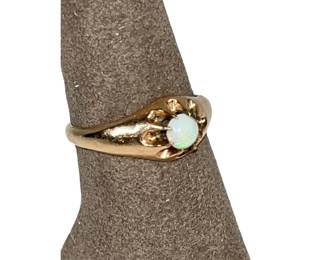 10K Gold Antique Solitaire Opal Ring 2.4g Tested