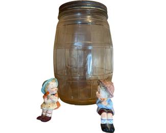 Antique Window Pane Pickle Jar +Lid