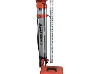 David White Aluminum Surveying Tripod w/ Telescopic Measuring Rod