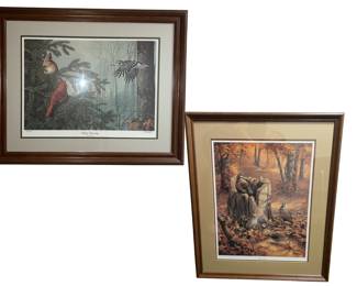 Harold Roe Misty Morning Cardinal Pencil Signed Print Reville Game Birds Print