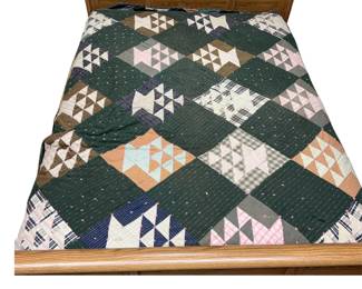 Vintage Mountain Dweller Handmade Quilt Embroidered Tied