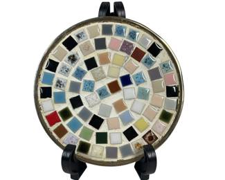5" 1960s MCM Mosaic Tile Trivet Coaster