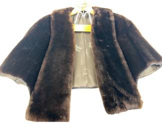 Real Vintage Fur Shawl Cape Mink